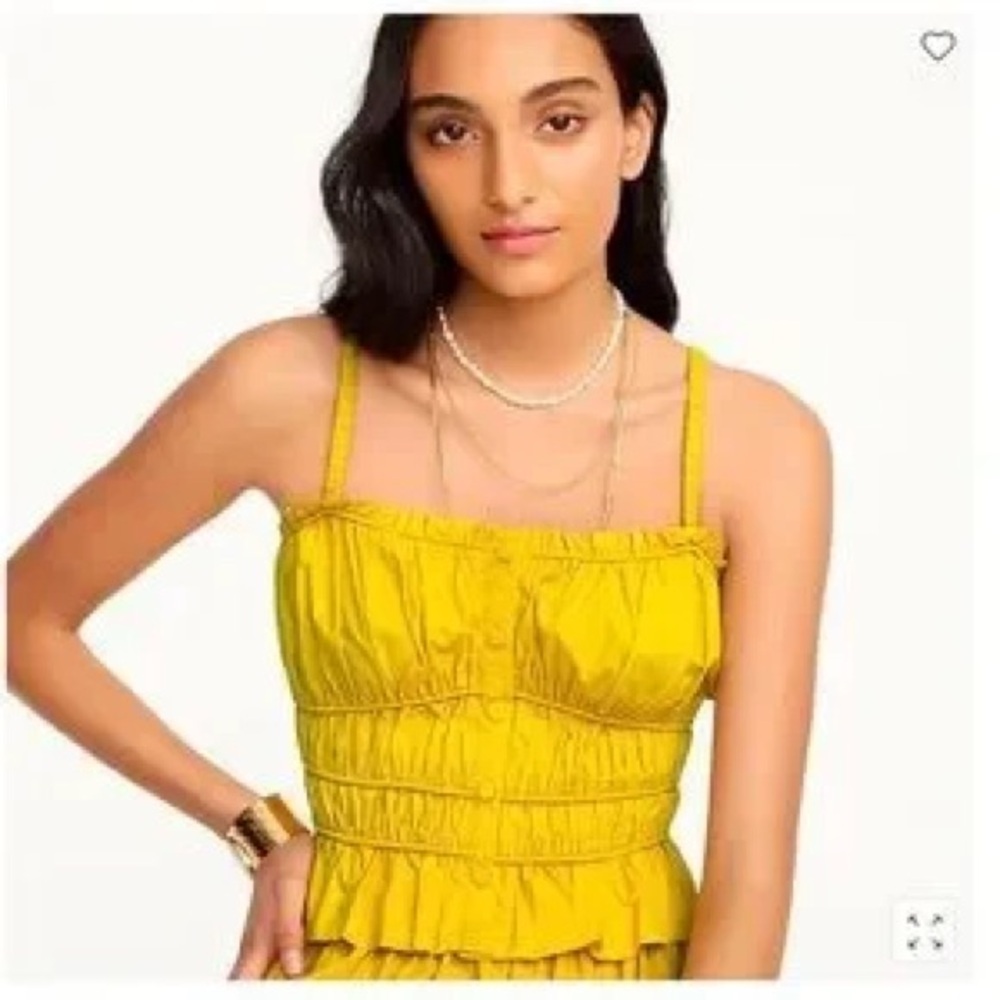 Yellow Ruffled Peplum Tank Top - Picture 2 of 2